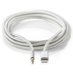NEDIS PROFIGOLD Apple Lightning 8pin kabel s adaptérem/ Apple Lightning zástrčka – 3,5 mm jack zástrčka/ nylon/ BOX/ 1m
