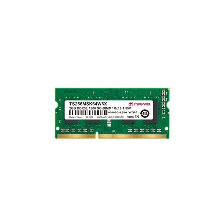 Transcend SODIMM DDR3 2GB 1600Mhz, 1Rx16, CL11