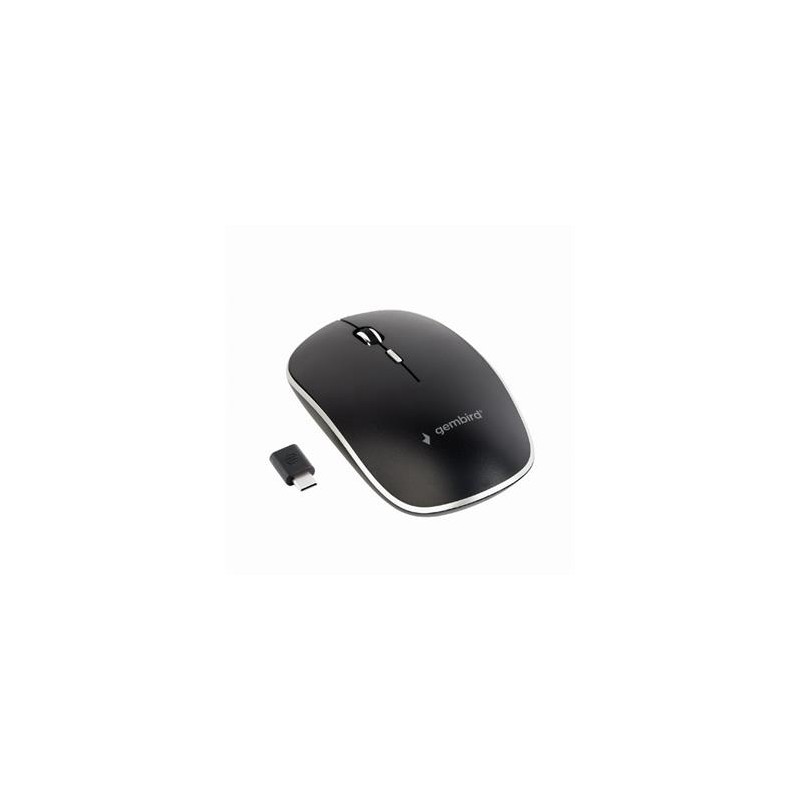 Gembird Myš MUSW-4BSC-01, černá, bezdrátová, USB Type-C receiver