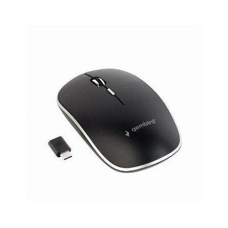 Gembird Myš MUSW-4BSC-01, černá, bezdrátová, USB Type-C receiver