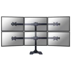 Neomounts FPMA-D700DD6/Držák displeje/na stůl/10-27"/stojan+průchodka/VESA 100X100/nosn. 6x8kg/6 displejů/černý