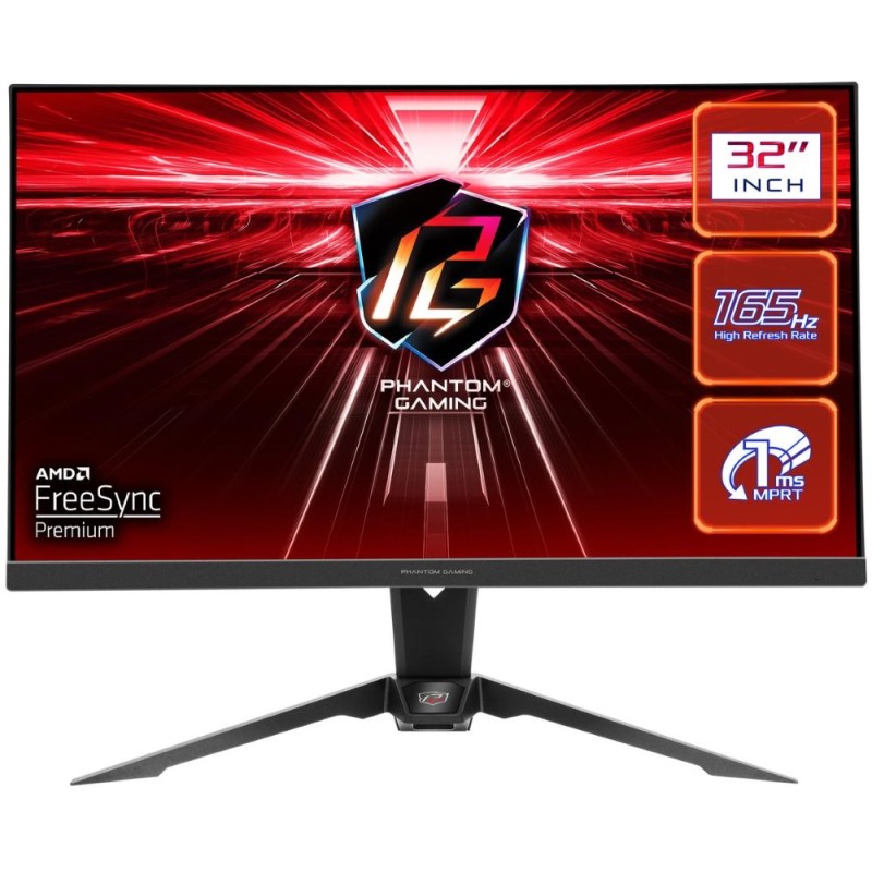 Phantom Gaming by Asrock monitor PG32QF2B 31,5"/VA/2560x1440/165Hz/ 550cd/m2/1ms/DP/2x HDMI/repro/výšk. nast./Wifi ant