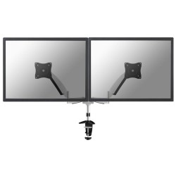 Neomounts FPMA-D950D/Držák displeje/na stůl/10-27"/svorka+průchodka/VESA 100X100/plyn. píst/nosn.2x9kg/2 displeje/stříb
