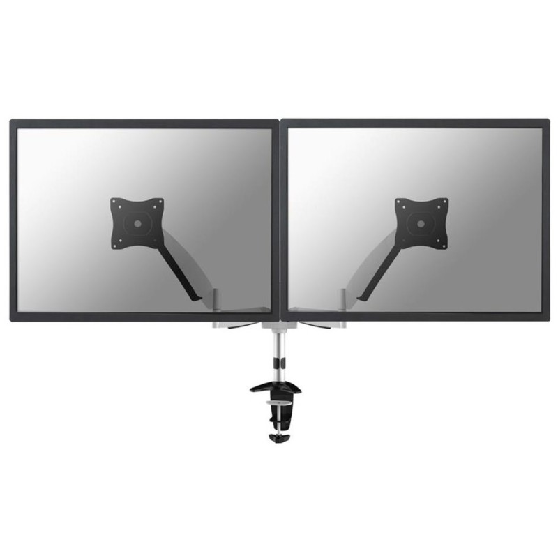 Neomounts FPMA-D950D/Držák displeje/na stůl/10-27"/svorka+průchodka/VESA 100X100/plyn. píst/nosn.2x9kg/2 displeje/stříb