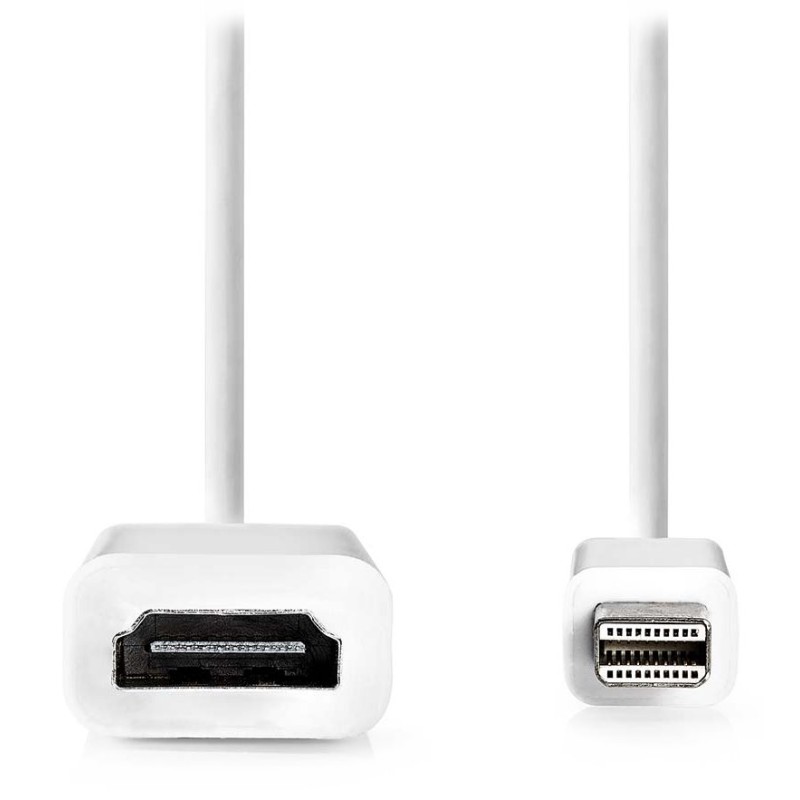Nedis CCGB37650WT02 - Mini DisplayPort – HDMI Kabel | Mini DisplayPort Zástrčka - HDMI Zásuvka | 0,2 m | Bílá barva