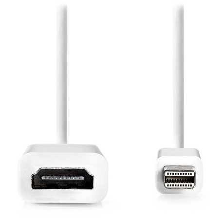 Nedis CCGB37650WT02 - Mini DisplayPort – HDMI Kabel | Mini DisplayPort Zástrčka - HDMI Zásuvka | 0,2 m | Bílá barva