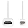 Nedis CCGB37650WT02 - Mini DisplayPort – HDMI Kabel | Mini DisplayPort Zástrčka - HDMI Zásuvka | 0,2 m | Bílá barva
