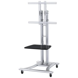 Neomounts PLASMA-M1800E / Mobile Flat Screen Floor Stand (height: 110-180 cm) / Silver