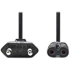 Nedis CEGL11040BK10 - Napájecí Kabel | Euro Zástrčka – IEC-320-C7 | 1 m | Černá