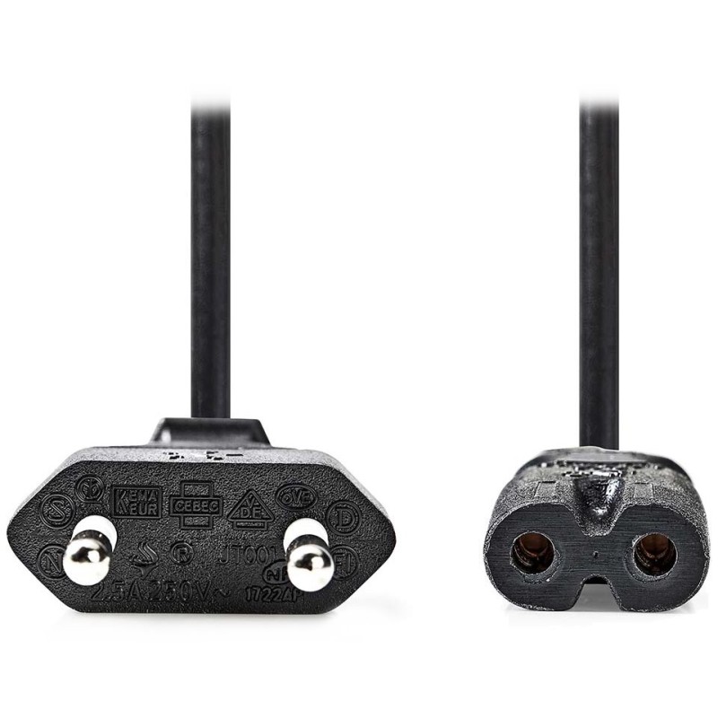 Nedis CEGL11040BK05 - Napájecí Kabel | Euro Zástrčka – IEC-320-C7 | 0,5 m | Černá