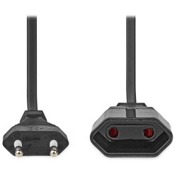 Nedis CEGL11085BK20 - Napájecí kabel | Euro Zástrčka | Euro Zásuvka | CEE 7/16 | Přímý | Přímý | 2 m | Čer