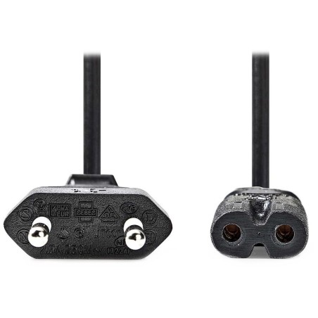 Nedis CEGL11042BK20 - Napájecí Kabel | Euro Zástrčka – IEC-320-C7 | 2 m | kroucený | Černá