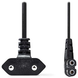 Nedis CEGL11055BK30 - Napájecí Kabel | Euro Zástrčka – IEC-320-C7 | 3 m | Úhlový | Úhlový Levý | Černá