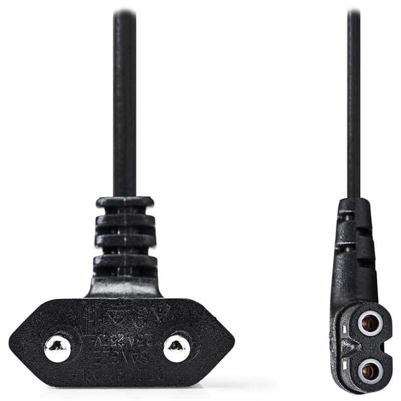 Nedis CEGL11055BK30 - Napájecí Kabel | Euro Zástrčka – IEC-320-C7 | 3 m | Úhlový | Úhlový Levý | Černá