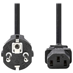 Nedis CEGL10030BK50 - Napájecí Kabel | Typ F Zástrčka | IEC-320-C13 | Přímý | Přímý | 5 m | Černá