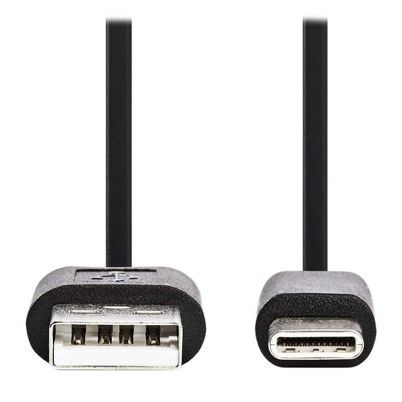 Nedis CCGB60600BK01 - USB 2.0 kabel | Typ-C Zástrčka - A Zástrčka | 0,1 m | Černá barva