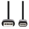 Nedis CCGB60600BK01 - USB 2.0 kabel | Typ-C Zástrčka - A Zástrčka | 0,1 m | Černá barva