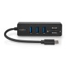 Nedis CCGB64250BK01 - USB hub| 1x USB-C™ | 3x USB A Zásuvka | 5 Portů | USB 3.2 Gen 1 | Napájení z USB | 5 Gbps | SD &