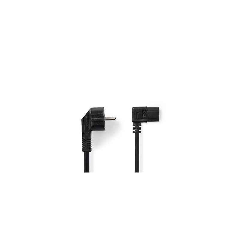 Nedis CEGL10020BK20 - Napájecí Kabel | Typ F Zástrčka | IEC-320-C13 | Úhlový | Úhlový | 2 m | Černá
