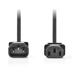 Nedis CEGL10500BK30 - Napájecí kabel | IEC-320-C14 Zásuvka – IEC-320-C13 Zásuvka | Přímý | Přímý | 3 m | Černá