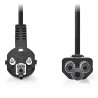 Nedis CEGL10100BK50 - Napájecí Kabel | Typ F Zástrčka | IEC-320-C5 | Úhlový | Přímý | 5 m | Černá