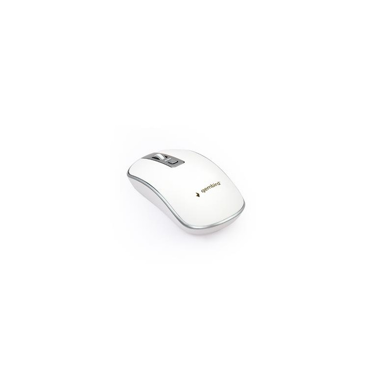 Gembird Myš MUSW-4B-06, bezdrátová, USB nano receiver, bílo-stříbrná