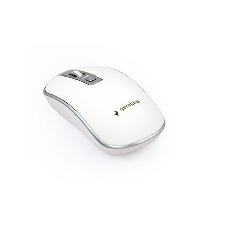 Gembird Myš MUSW-4B-06, bezdrátová, USB nano receiver, bílo-stříbrná