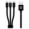 SWISSTEN DATOVÝ KABEL TEXTILE 3in1 MFi 1,2 M ČERNÝ