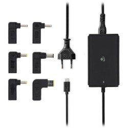 Nedis NBAU65110BK - Adaptér k notebooku| GaN | 65 W | 5 / 9 / 12 / 15 / 20 V DC | 2.4 / 3.0 / 3.25 A | Euro / Typ-C