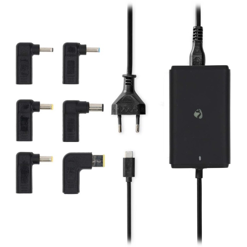 Nedis NBAU65110BK - Adaptér k notebooku| GaN | 65 W | 5 / 9 / 12 / 15 / 20 V DC | 2.4 / 3.0 / 3.25 A | Euro / Typ-C