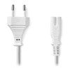 NEDIS napájecí kabel pro adaptéry/ Euro zástrčka - konektor IEC-320-C7/ přímý-přímý/ dvoulinka/ bílý/ bulk/ 5m