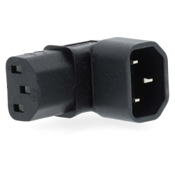 Nedis CEGB1190BK - Rozšíření Plug | IEC-320-C13 | IEC-320-C14 | Úhlový 90° | Poniklované | PVC | Černá |