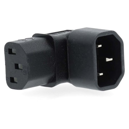 Nedis CEGB1190BK - Rozšíření Plug | IEC-320-C13 | IEC-320-C14 | Úhlový 90° | Poniklované | PVC | Černá |