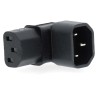 Nedis CEGB1190BK - Rozšíření Plug | IEC-320-C13 | IEC-320-C14 | Úhlový 90° | Poniklované | PVC | Černá |