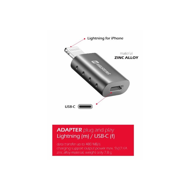 SWISSTEN ADAPTER LIGHTNING(M)/USB-C(F)