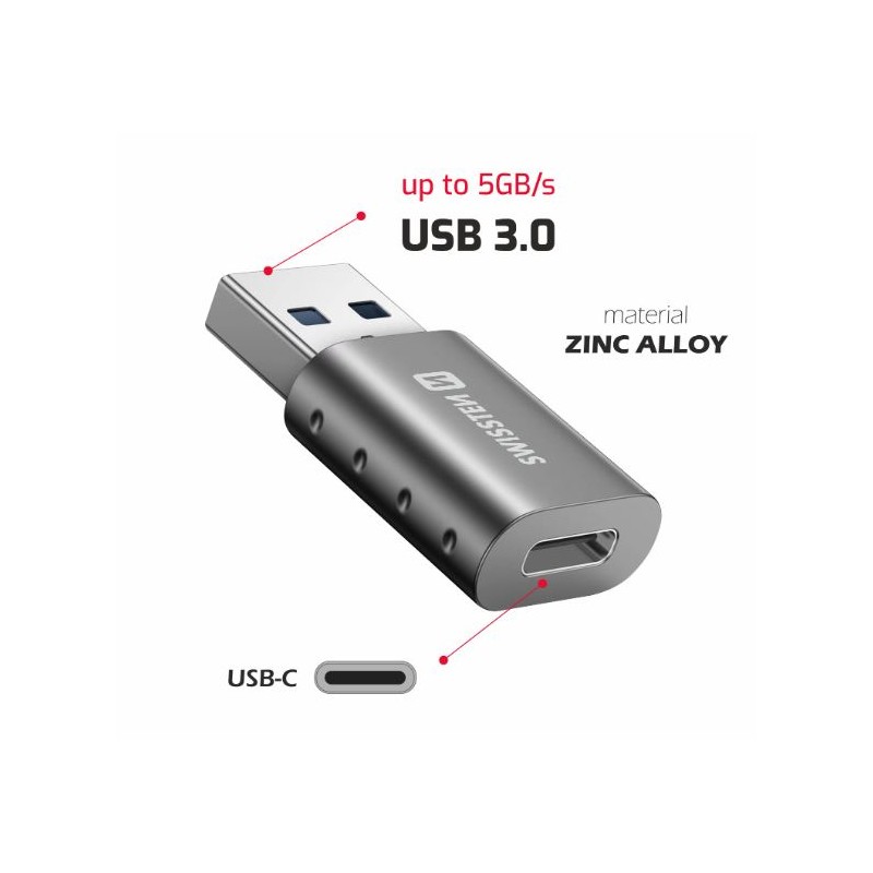 Swissten Adapter USB-A(M)/USB-C(F)