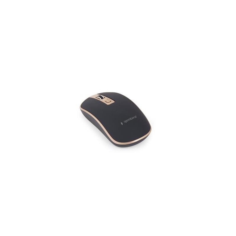 Gembird Myš MUSW-4B-06, bezdrátová, USB nano receiver, černo-zlatá