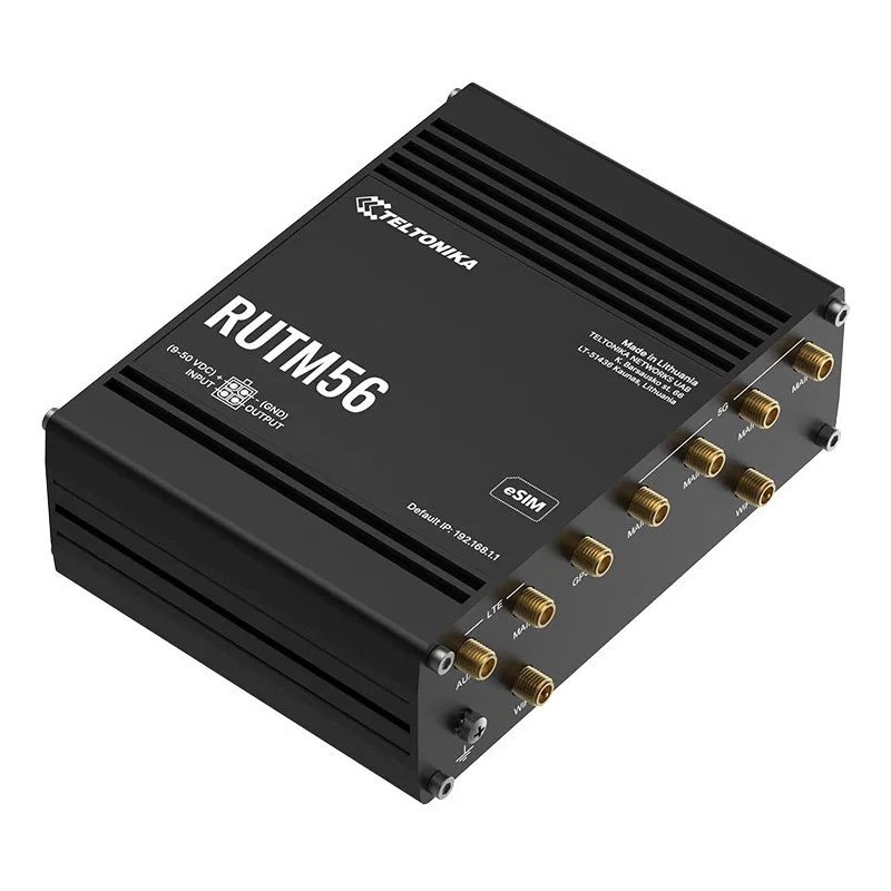 Teltonika RUTM56 průmyslový router, dual modem, 5G, 4G, 5x Gbit RJ45, WiFi 5