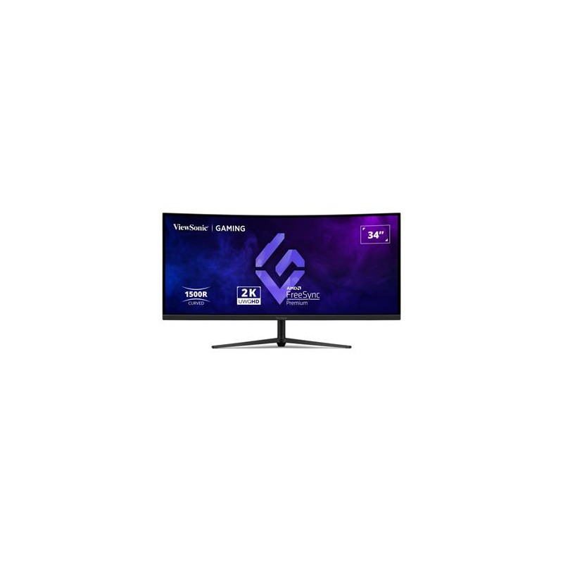 ViewSonic VX3418C-2K '34" 21:9, 3440 x 1440, VA, 1500R zakřivený, 180Hz, 1ms MPRT, 2 HDMI, 2 DP, speakers, výš. nast.