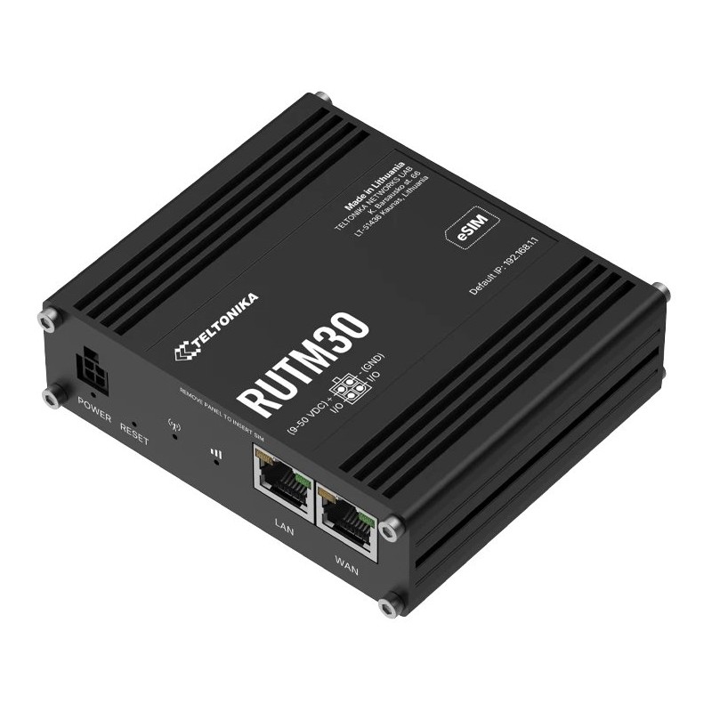 Teltonika RUTM30 průmyslový router, dual SIM + eSIM, 5G, 1x WAN, 1x LAN, WiFi 5