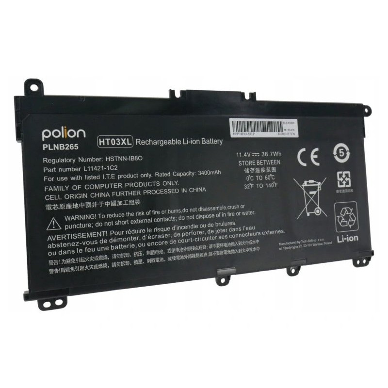 TRX baterie Polion HT03XL/ 11.4V/ 3400 mAh/ Li-Pol/ HSTNN-LB8M L11421-545 pro HP 240 G7 245 G7 250 G7 255/ neoriginální