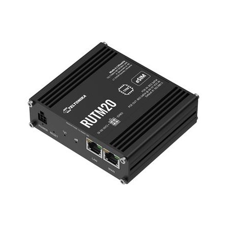 Teltonika RUTM20 průmyslový router 1x LAN, 1x WAN, 1× PoE IN, 1x PoE OUT, 5G Telit global, Dual SIM + eSIM, WiFi 5