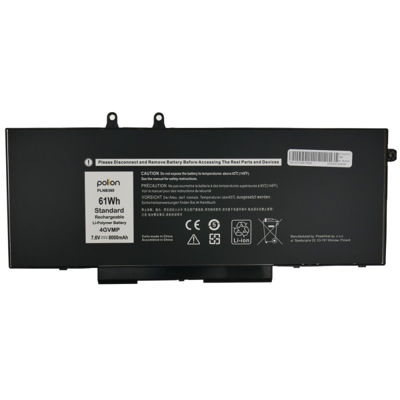 TRX Baterie Polion 4GVMP pro notebooky DELL 451-BCNX Latitude 5400 5500 5510 Precision 3541 8000mAh 61Wh/ neoriginální