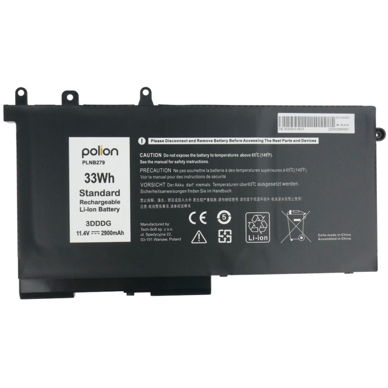 TRX Baterie Polion 3DDDG pro notebooky DELL 451-BBZT Latitude 5280 5290 5480 5490 5495 5580 - 2900mAh 33Wh/ neorigináln