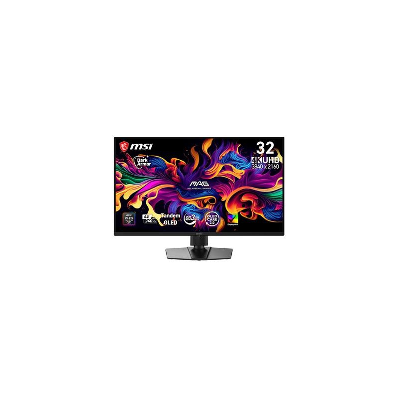 MSI Gaming MAG 321UP QD-OLED X24/ 31,5"/ 3840x2160 / OLED/ 0,03ms/ 240Hz/ 300cd/m2/ 1500000:1/ HDMI/ DP/ VESA/ černý