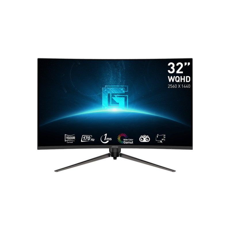 MSI Gaming G32CQ5P/ 31,5"/ 2560x1440/ VA/ 1ms/ 170Hz/ 250cd/m2/ 3000:1/ HDMI/ DP/ VESA/ černý