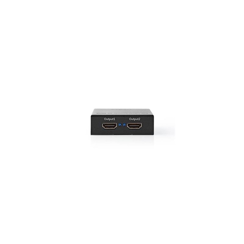 Nedis VSPL3472AT - HDMI Rozbočovač | 2 Porty port(s) | Vstup HDMI ™ | 2x výstup HDMI ™ | 4K@60Hz | 18 Gbps | Kov | čern