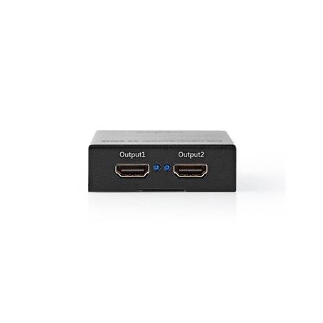 Nedis VSPL3472AT - HDMI Rozbočovač | 2 Porty port(s) | Vstup HDMI ™ | 2x výstup HDMI ™ | 4K@60Hz | 18 Gbps | Kov | čern