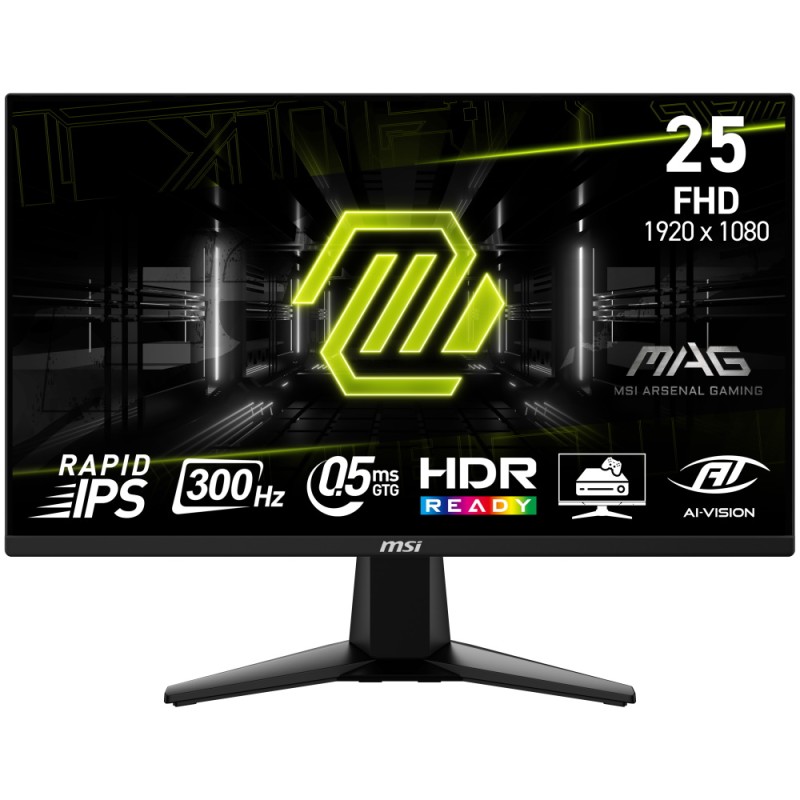 MSI MAG/255XF/24,5"/IPS/FHD/300Hz/0,5ms/Černá/3R