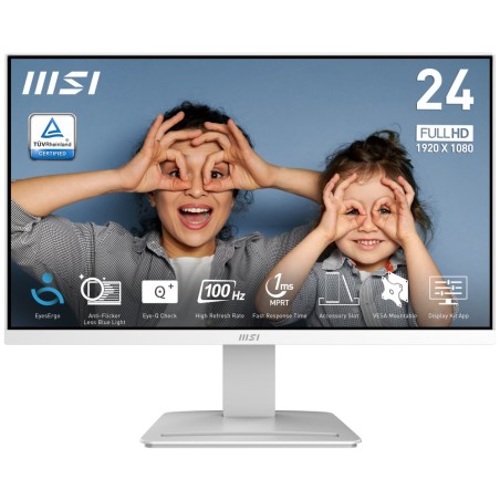 MSI monitor PRO MP2412W, 23,8" VA/1920 x 1080 FHD/100Hz/1ms/HDMI/DP/bílá